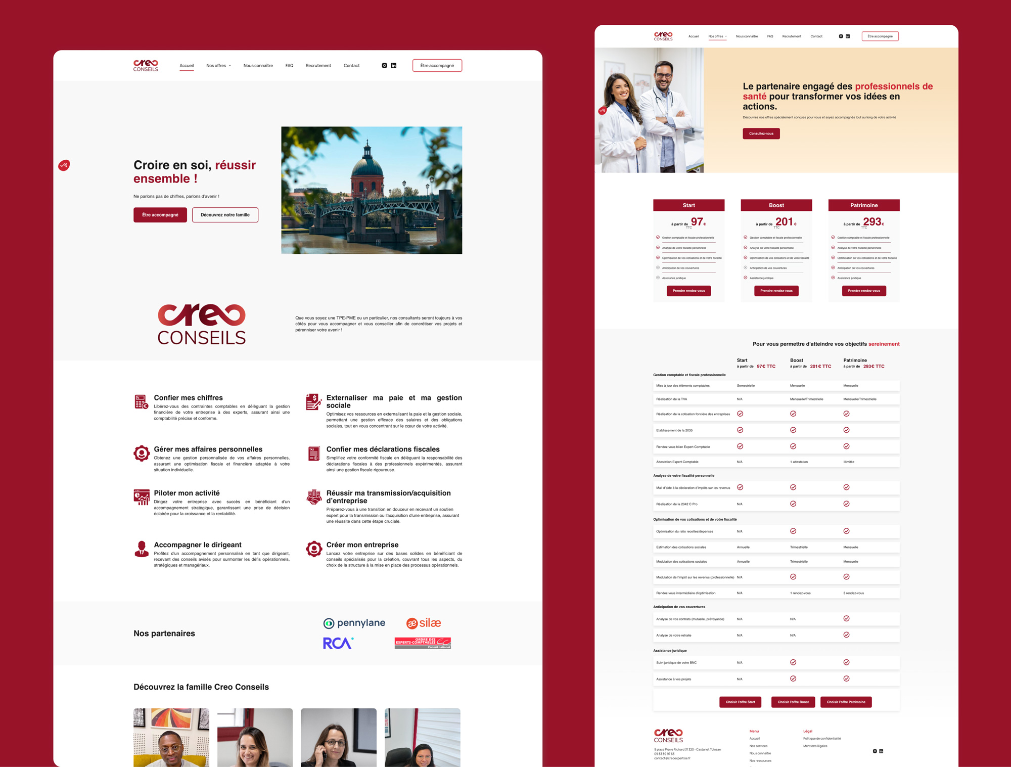Site internet créo expertise - cabinet d'expertise comptable
