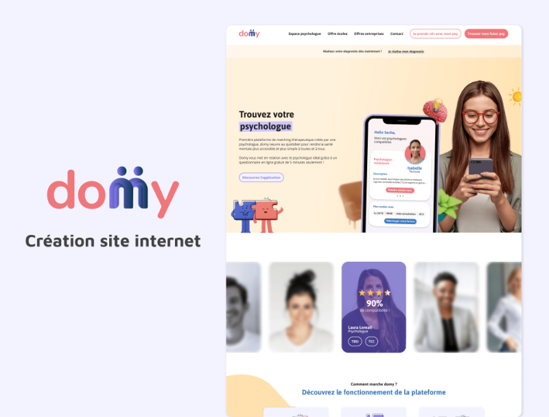 Maquettes refonte site internet WordPress Domy